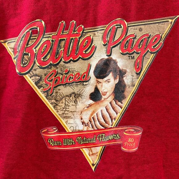 Bettie Page Spiced Rum Orange Bandana and Red T-Shirt Lot Medium 1950s Pinup - Picture 3 of 8